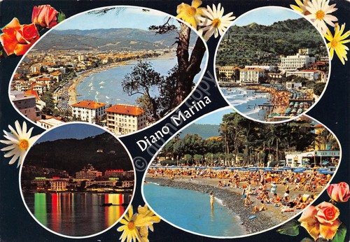 Cartolina Diano Marina vedute anni '80 (Savona)