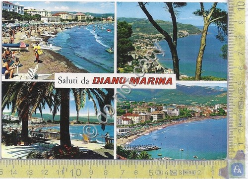 Cartolina Diano Marina vedute varie 1989 (La Spezia)