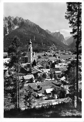 Cartolina Dobbiaco Pusteria Dolomiti panorama 1957