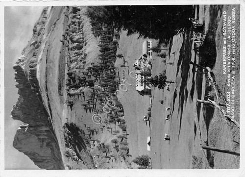 Cartolina Dolomiti Albergo Passo di Carezza verso Croda Rossa 1950