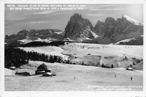Cartolina Dolomiti Alpe di Siusi Rifugio al Sole