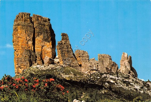Cartolina Dolomiti Cinque Torri 1986 (Belluno)