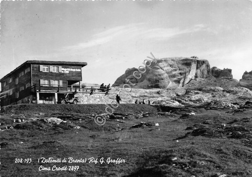 Cartolina Dolomiti del Brenta Rifugio Graffer 1956