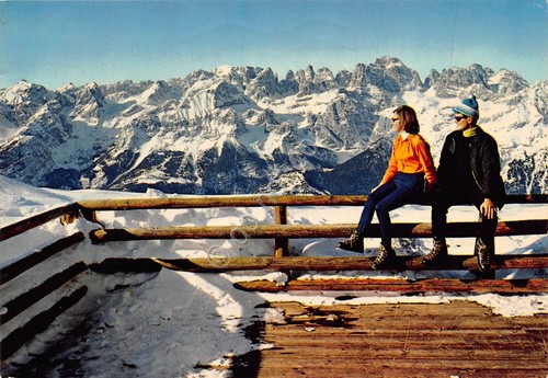 Cartolina Dolomiti di Brenta da Paganella animata (Trento)