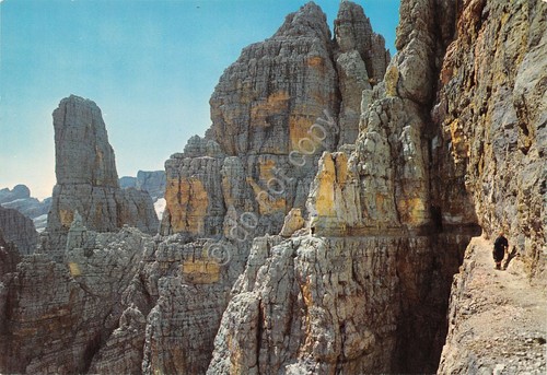 Cartolina Dolomiti di Brenta la Via delle Bocchette Campanile alto …