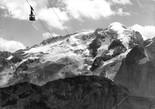 Cartolina Dolomiti Funivia del Passo Pordoi 1964