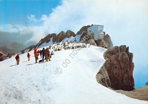 Cartolina Dolomiti funivie della Marmolada stazione sci sciatori 1971 (Bolzano)