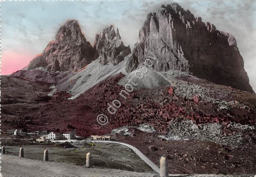 Cartolina Dolomiti Giogo del Sella 1957