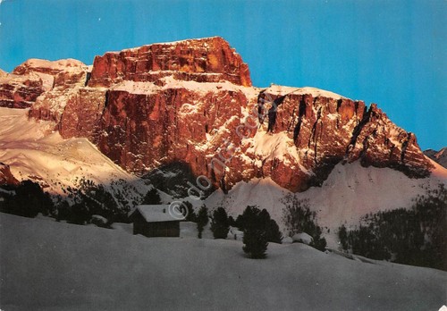 Cartolina Dolomiti Gruppo Sella Tramonto 1975 (Bolzano)