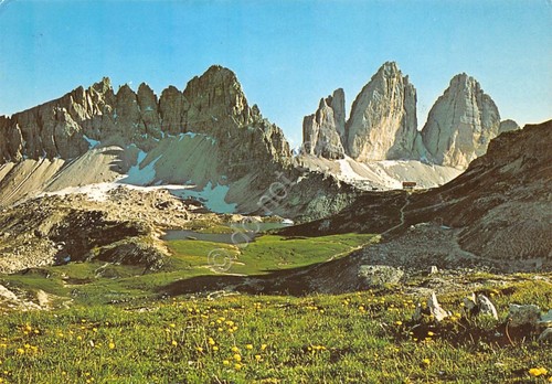 Cartolina Dolomiti M. Paterno Rifugio Locatelli e Tre Cime 1986