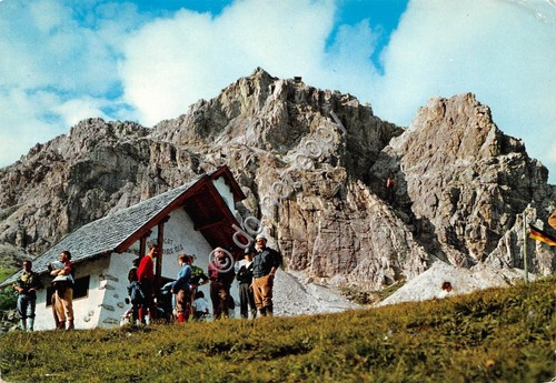 Cartolina Dolomiti Passo Falzarego animata 1973