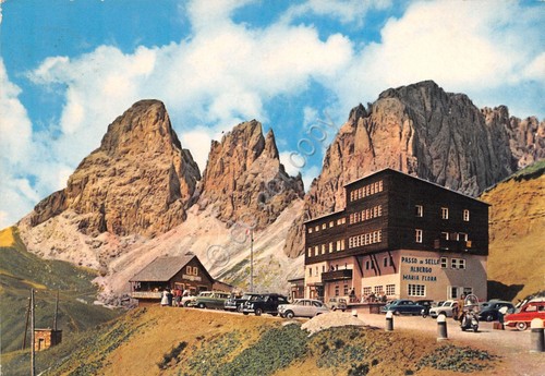 Cartolina Dolomiti Rifugio Maria Flora al Passo Sella Timbro Albergo …