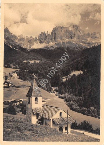 Cartolina Dolomiti San Cipriano con Catinaccio