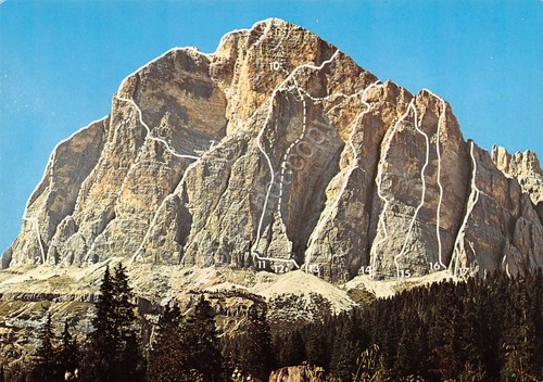 Cartolina Dolomiti Tofana di Rozes con varianti e vie