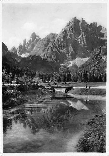 Cartolina Dolomiti Val Fiscalina Cima Dodici Cima Uno 1953