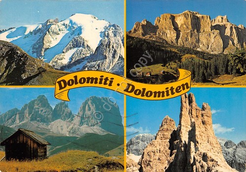 Cartolina Dolomiti vedute varie 1983 (Trento)