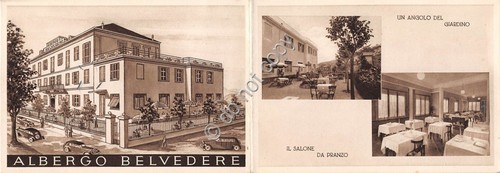 Cartolina doppia Acqui Terme Albergo Belvedere