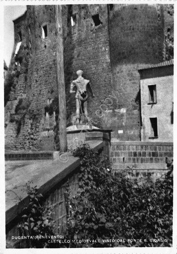Cartolina Dugenta Castello Medioevale da Ponte San Giorgio anni '50