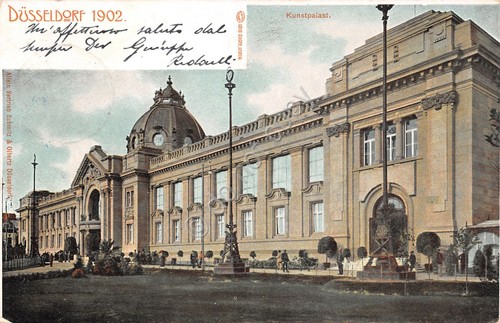 Cartolina Dusseldorf Kunstpalastrasse 1902