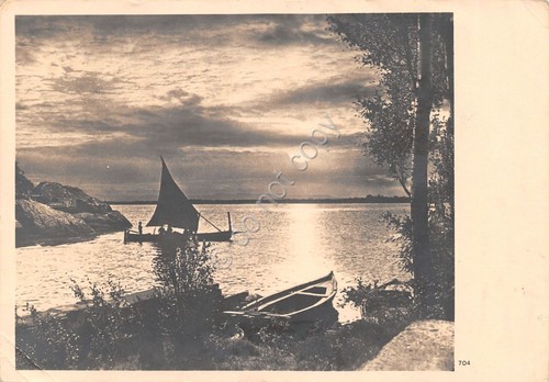 Cartolina Ed Sacat N.709 veduta mare con barca da pesca …