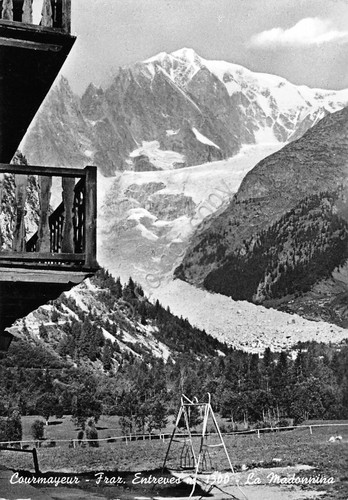 Cartolina Entreves Courmayeur La Madonnina 1968