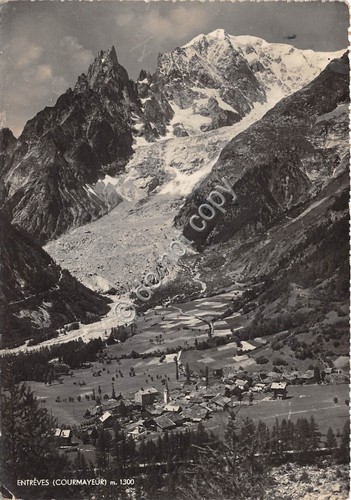 Cartolina Entreves Courmayeur Panorama dall'alto