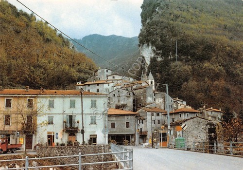 Cartolina Equi Terme paese cabina telefonica