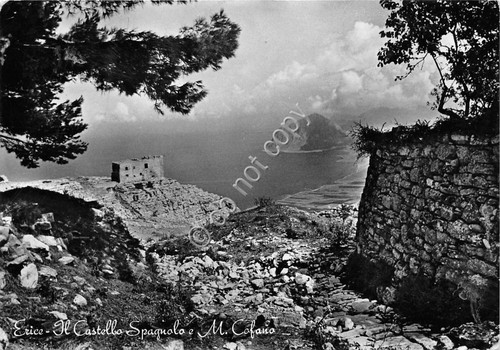 Cartolina Erice Castello Spagnolo 1960 (Trapani)