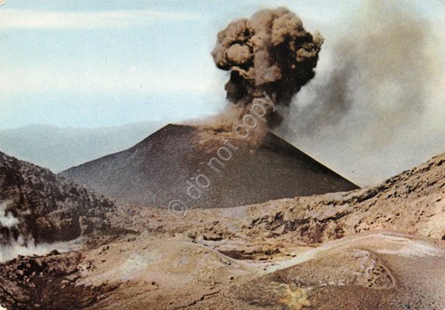 Cartolina Etna Interno cratere centrale timbro Corsaro Etna 1967 (Catania)