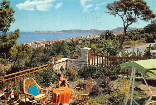 Cartolina Falconara Marittima Veduta del Golfo da giardino 1974