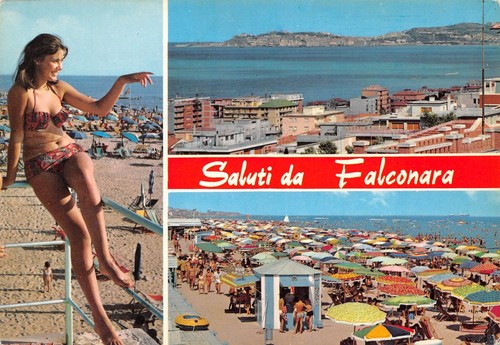 Cartolina Falconara Pin up spiaggia Vedutine (Ancona)