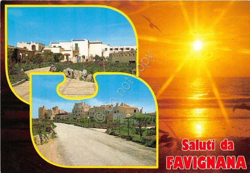 Cartolina Favignana Saluti da Vedutine NVG (Trapani)