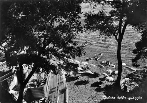 Cartolina Fiascherino Hotel il Nido vista della spiaggia 1959