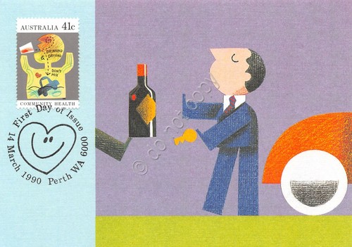 Cartolina Filatelica Australia Community Health drinking 1990