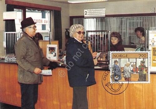 Cartolina Filatelica Norge counter service 1984