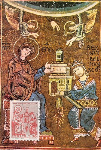 Cartolina filatelica Palermo Duomo di Monreale Guglielmo Tempio a Vergine …