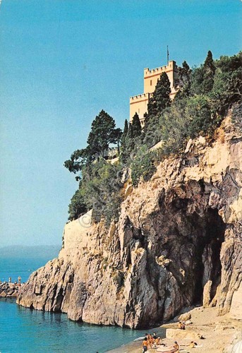 Cartolina Finale Ligure il Castelletto spiaggia animata 1976