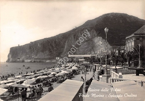 Cartolina Finale Marina Spiaggia Ondina 1954