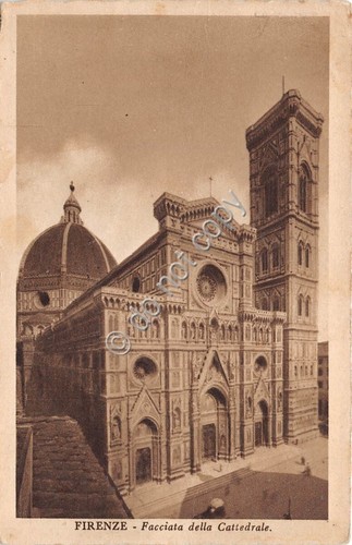 Cartolina Firenze Cattedrale Facciata 1937