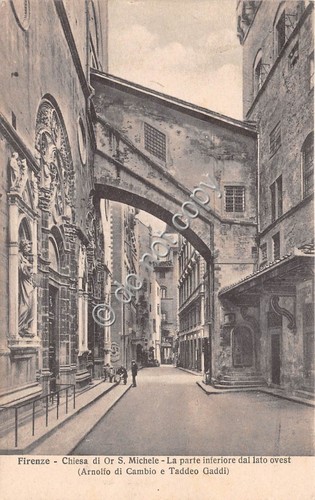 Cartolina Firenze Chiesa di Or S. Michele animata 1939