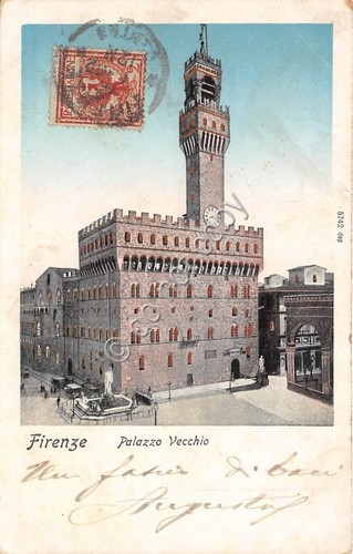 Cartolina Firenze Illustrata Palazzo Vecchio primi '900