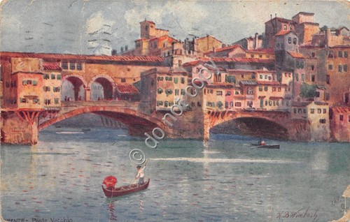 Cartolina Firenze Illustrata Ponte Vecchio 1923