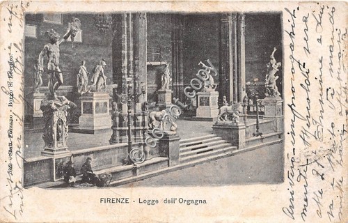 Cartolina Firenze Logge dell'Orgagna 1907