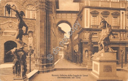 Cartolina Firenze Loggia dei Lanzi interno