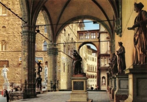 Cartolina Firenze Loggia dell' Orcagna Monumenti