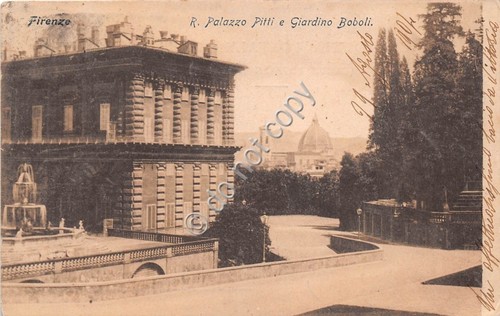 Cartolina Firenze Palazzo Pitti Giardino Boboli 1904