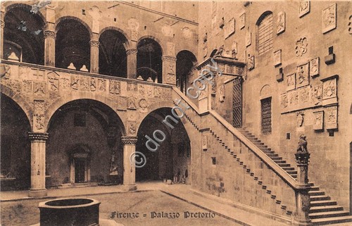 Cartolina Firenze Palazzo Pretorio 1901