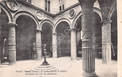 Cartolina Firenze Palazzo Vecchio Cortile 1923