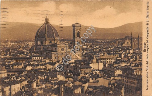 Cartolina Firenze Panorama da Campanile di S. M. Novella 1924