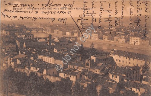Cartolina Firenze Panorama da Piazzale Michelangelo 1928